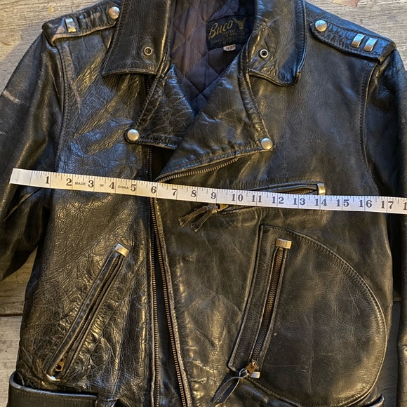 Vintage leather Buco late 1950’s to 1960s. Steer Hide D-pocket J-82 Detroit. - Picture 8 of 11